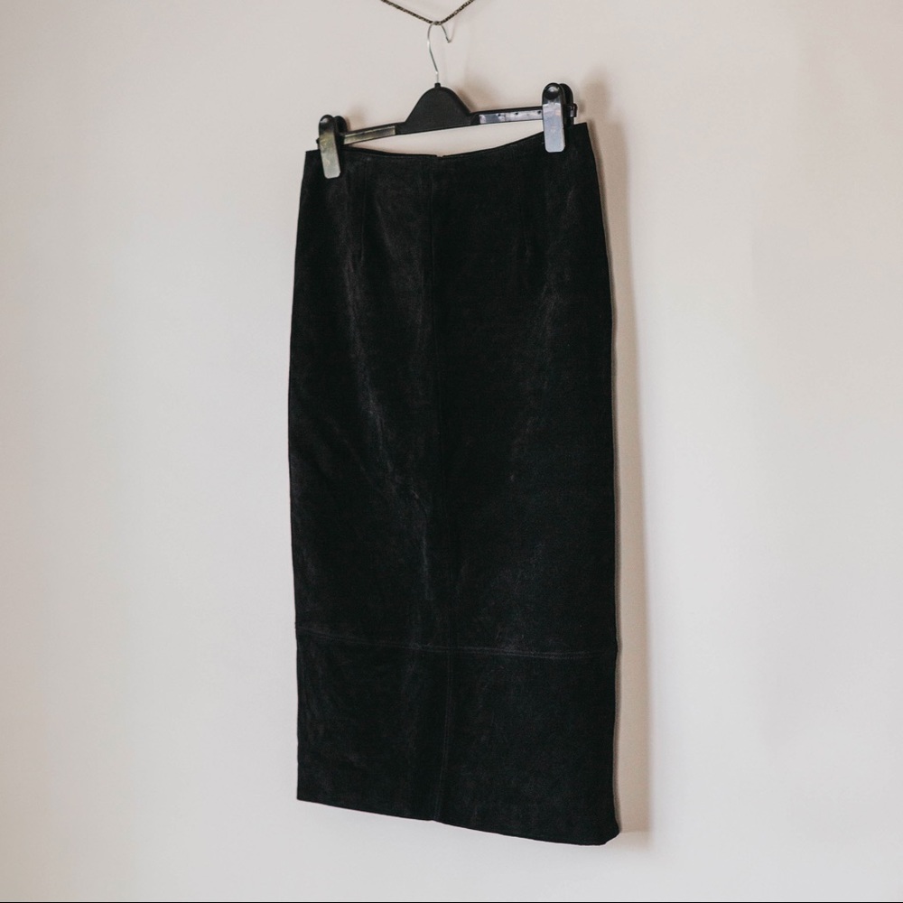Vintage 80s 100% Suede Pencil Skirt